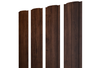 Штакетник Полукруглый Slim с прямым резом Grand Line 0,4 Print Premium Cherry Wood Fresh TwinColor