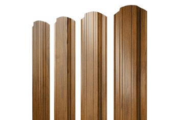Штакетник Прямоугольный фигурный Grand Line 0,45 Print-Double Elite Golden Wood