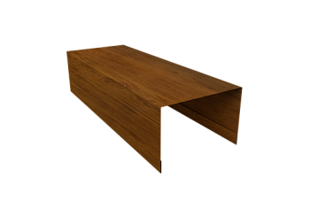 Крышка для забора из сайдинга Квадро Брус, Вертикаль Grand Line 0,45 Print-Double Elite Golden Wood (3м)