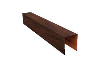 Планка боковая для забора из сайдинга ЭкоБрус Grand Line 0,45 Print Premium Cherry Wood Dark FTC (3м)