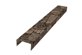 Крышка забора для горизонтального монтажа штакетника Grand Line 0,45 Print Elite King Stone TwinColor (3м)
