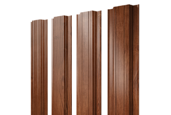 Штакетник Прямоугольный с прямым резом Grand Line 0,45 Print Elite Rowan TwinColor