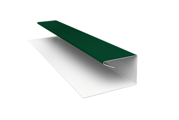 Планка П-образная завершающая сложная (КД) 0,5 Satin с пленкой RAL 6005 зеленый мох (2м)