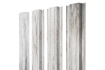 Штакетник Прямоугольный с прямым резом Grand Line 0,45 Print Elite Snow Wood TwinColor