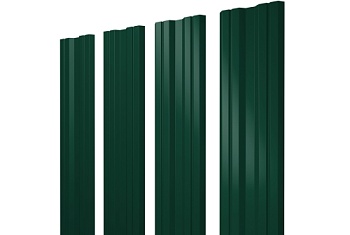 Штакетник Twin с прямым резом Grand Line 0,5 Satin RAL 6005 зеленый мох
