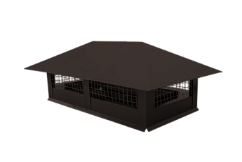 Дымник на трубу с сеткой 520х390мм 0,5 Rooftop Бархат с пленкой RR 32 темно-коричневый