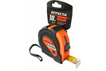 Рулетка Effecta Simple 10м без магнитов, 2 фиксатора