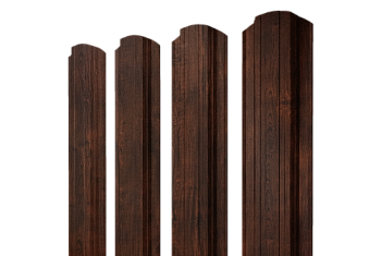 Штакетник Прямоугольный фигурный Grand Line 0,45 Print Premium Cherry Wood Dark FTC