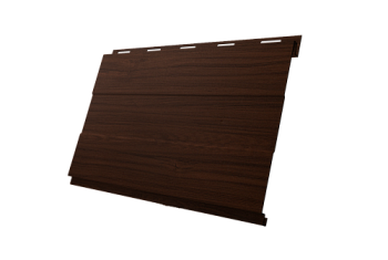 Софит металлический Вертикаль 0,2 prof Grand Line 0,45 Print Elite с пленкой Choco Wood TwinColor