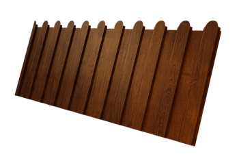 Профнастил С8A v02 фигурный Grand Line 0,45 Print-Double Premium с пленкой Golden Wood Intense F