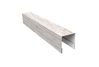Планка боковая для забора из сайдинга Блок-хаус new Grand Line 0,45 Print Elite Snow Wood TwinColor (3м)