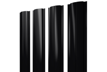 Штакетник Полукруглый Slim с прямым резом Grand Line 0,5 Drap TX RAL 9005 черный