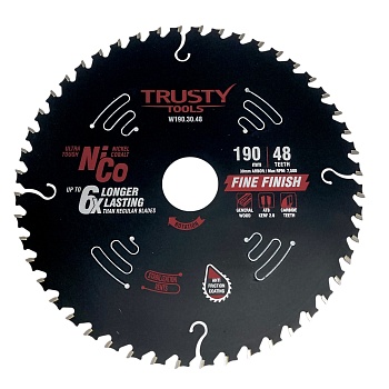 Диск пильный Trusty-Tools Fine Finish чистый рез 190х30 48T