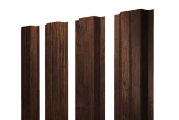 Штакетник П-образный A с прямым резом Grand Line 0,4 Print Premium Cherry Wood Dark FTC
