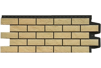 Фасадная панель Grand Line Состаренный кирпич Design Plus ваниль с черным швом