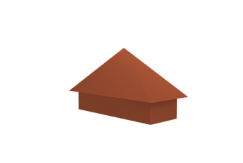 Колпак на полустолб для С20 0,5 Satin с пленкой RAL 8004 терракота