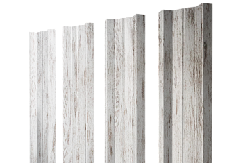Штакетник М-образный A с прямым резом Grand Line 0,45 Print Elite Snow Wood TwinColor