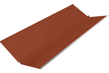 Планка ендовы нижней с компенсатором Grand Line 0,5 Satin с пленкой RAL 8004 терракота (2м)