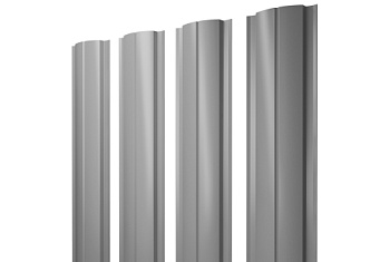 Штакетник Полукруглый Slim с прямым резом Grand Line 0,5 PE RAL 7004 сигнальный серый