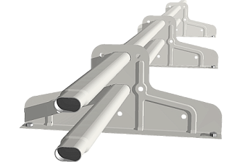 Снегозадержатель Стандарт Т4 d 40х20 RAL 9016 (3м, 3 кронштейна)