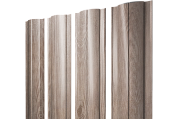 Штакетник Круглый с прямым резом Grand Line 0,45 Print Elite White Wood TwinColor