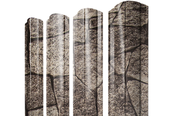 Штакетник Круглый фигурный Grand Line 0,45 Print Elite King Stone TwinColor