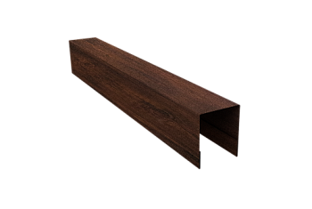 Планка боковая для забора из сайдинга Квадро Брус, Вертикаль Grand Line 0,45 Print-Double Premium Cherry Wood Dark F (3м)
