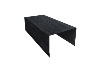 Крышка для забора из сайдинга Блок-хаус new Grand Line 0,45 Print Premium Grey Wood TwinColor (3м)