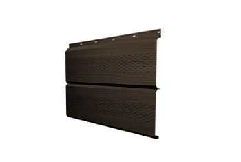 Софит металлический ЭкоБрус 0,345 Grand Line с перфорацией 0,45 Print Elite Coffee Wood TwinColor