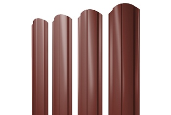 Штакетник Полукруглый Slim фигурный Grand Line 0,5 Satin RAL 3009 оксидно-красный