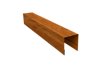 Планка боковая для забора из сайдинга Блок-хаус new Grand Line 0,45 Print Elite Golden Wood TwinColor (3м)