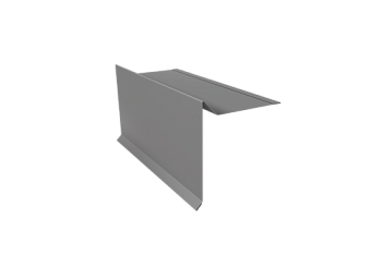 Планка ветровая с отгибом для мягкой кровли 100х20х70 Grand Line 0,5 Satin с пленкой RAL 9006 бело-алюминиевый (3м)