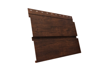 Софит металлический Квадро Брус Grand Line без перфорации 0,45 Print Premium с пленкой Cherry Wood Dark FTC
