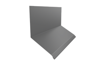 Планка примыкание верхнее к стене фальц 150х130х20 Grand Line 0,5 Satin с пленкой RAL 9006 бело-алюминиевый (2м)
