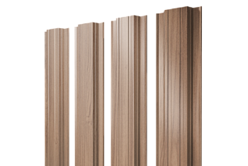 Штакетник Прямоугольный с прямым резом Grand Line 0,45 Print Elite Honey Wood TwinColor