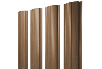 Штакетник Полукруглый Slim с прямым резом Grand Line 0,45 Print Elite Honey Wood TwinColor