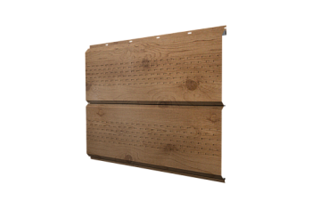Софит металлический ЭкоБрус new Grand Line c перфорацией 0,45 Print Premium с пленкой Pine Wood Fresh