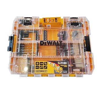 Органайзер DeWalt с угловой насадкой и набором бит (85 шт)