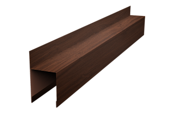 Планка опорная составная внешняя для забора жалюзи Palermo Grand Line 0,45 Print Elite Choco Wood TwinColor (3м)