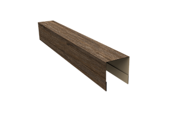 Планка боковая для забора из сайдинга Блок-хаус new Grand Line 0,45 Print Elite Nordic Wood TwinColor (2,5м)