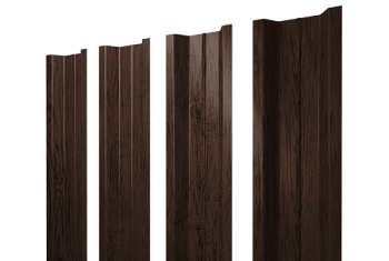 Штакетник П-образный B с прямым резом Grand Line 0,45 Print Premium Antique Wood TwinColor