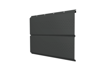 Софит металлический ЭкоБрус new Grand Line c перфорацией 0,5 PurLite Matt с пленкой RAL 7016 антрацитово-серый