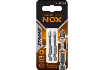 Бита торсионная Nox Strong Pz1х50мм E6,3 2 штуки карта (337150-2)