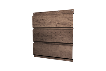 Софит металлический Классик Grand Line центральная перфорация 0,45 Print Premium с пленкой Almond Wood Fresh