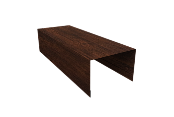 Крышка для забора из сайдинга Квадро Брус, Вертикаль Grand Line 0,45 Print-Double Premium Cherry Wood Dark F (3м)