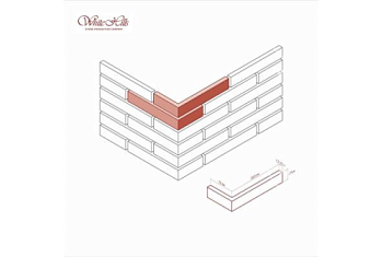 Камень искусственный для НФС White Hills Остия Брик F384-95 угловой элемент правый с расшивкой 0,9см, норма упаковки 0,6 пм
