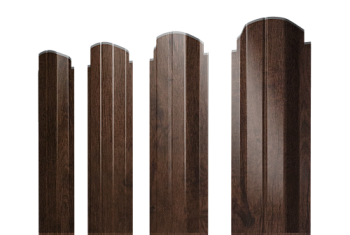 Штакетник П-образный A фигурный Grand Line 0,4 Print Premium Antique Wood TwinColor