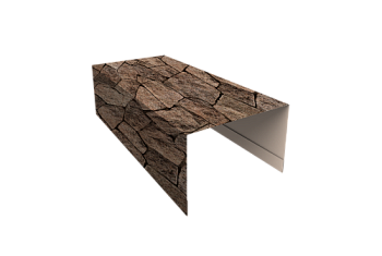 Крышка для забора из сайдинга Блок-хаус new Grand Line 0,45 Print Elite King Stone TwinColor (2,5м)