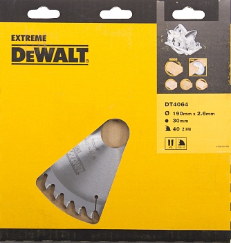 Диск пильный DeWalt EXTREME по дереву 190x30 40T