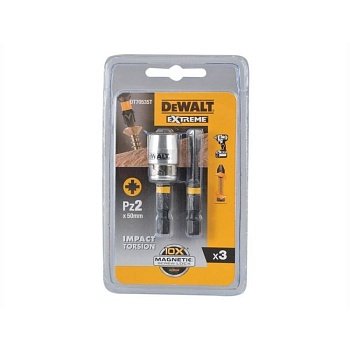 Биты DeWalt FLEXTORQ Pz2 57 мм (2 шт) + магнитный держатель